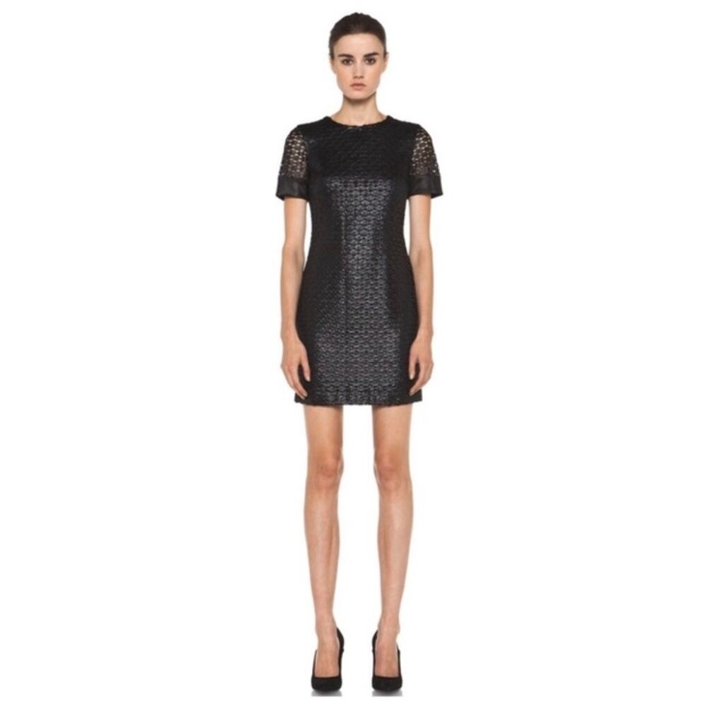 Diane von Furstenberg Cindy Lace Sleeve Textured Mini Dress 4